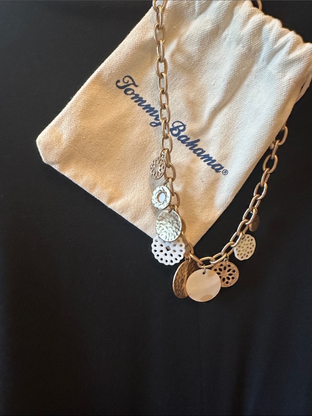 Tommy Bahama Gold-Tone Mixed Disc Link Necklace